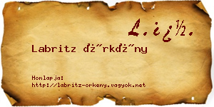 Labritz Örkény névjegykártya